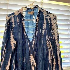 Blue tie dyed long sleeve Knox Rose shirt (target), size large